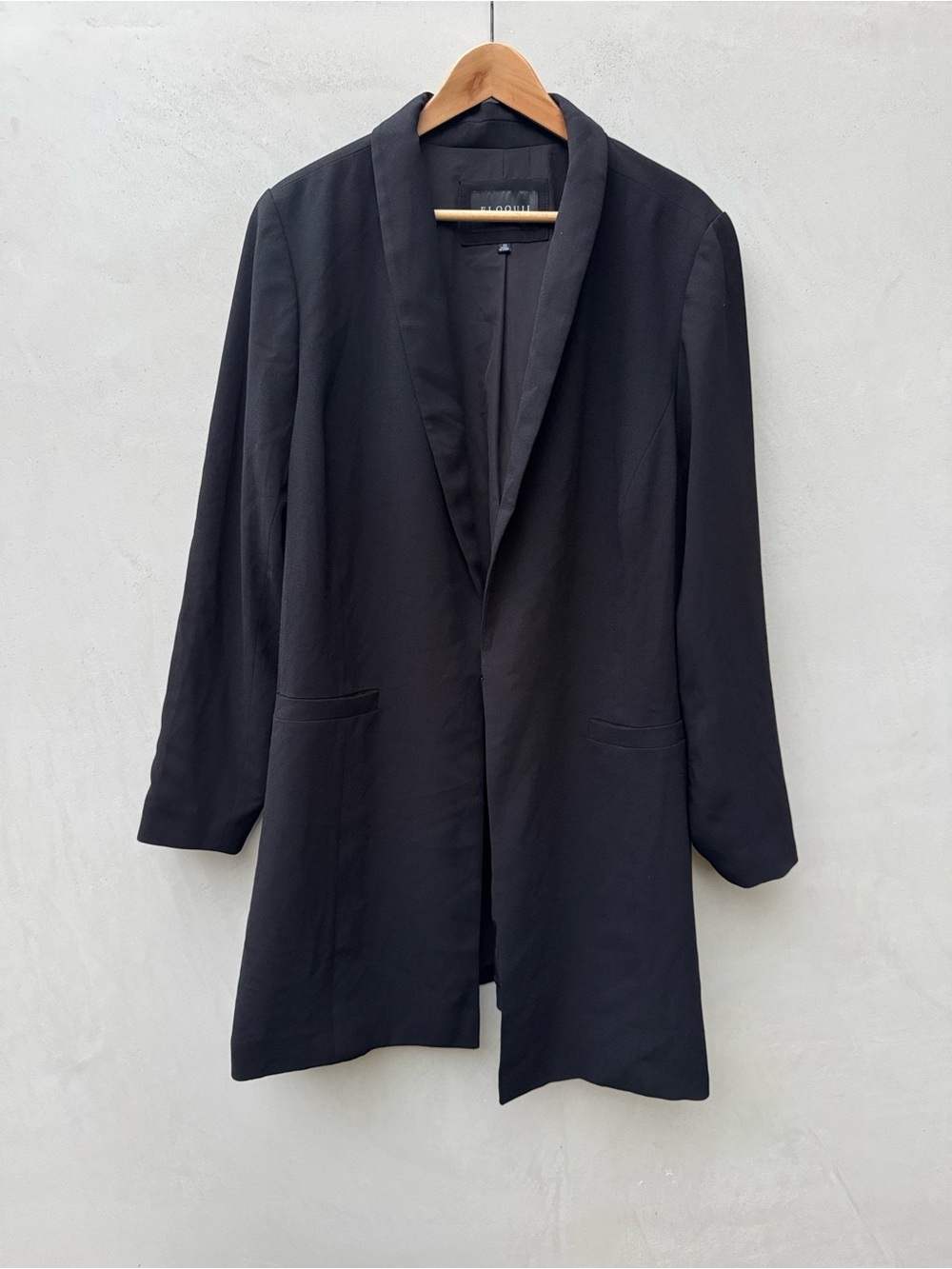 ELOQUII Long Essential Blazer Black Plus Size 22 NWT Longline
